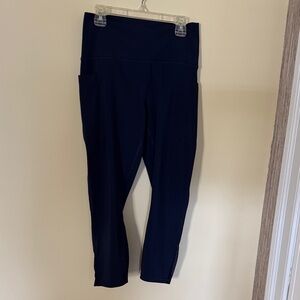 Women's High-Waist Navy Active Capri Leggings